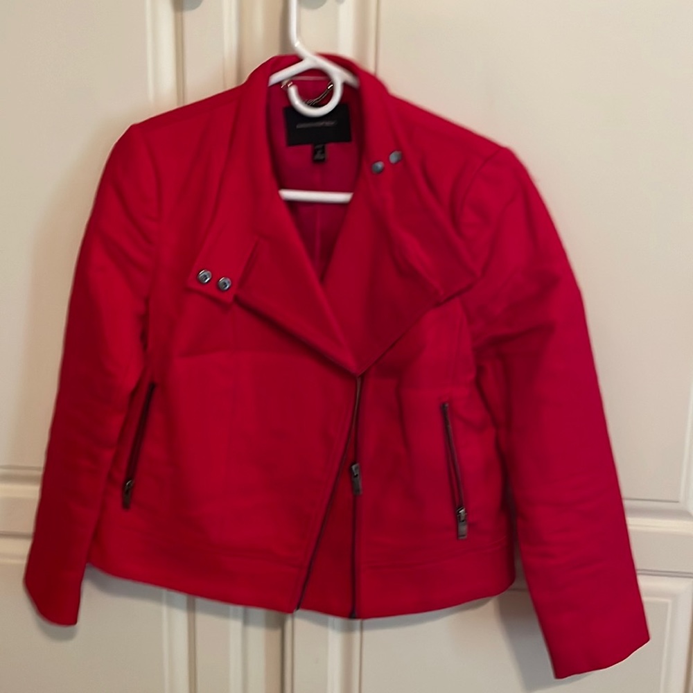 Banana Republic red moto jacket. Petite small.